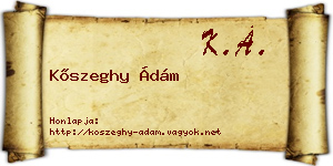 Kőszeghy Ádám névjegykártya